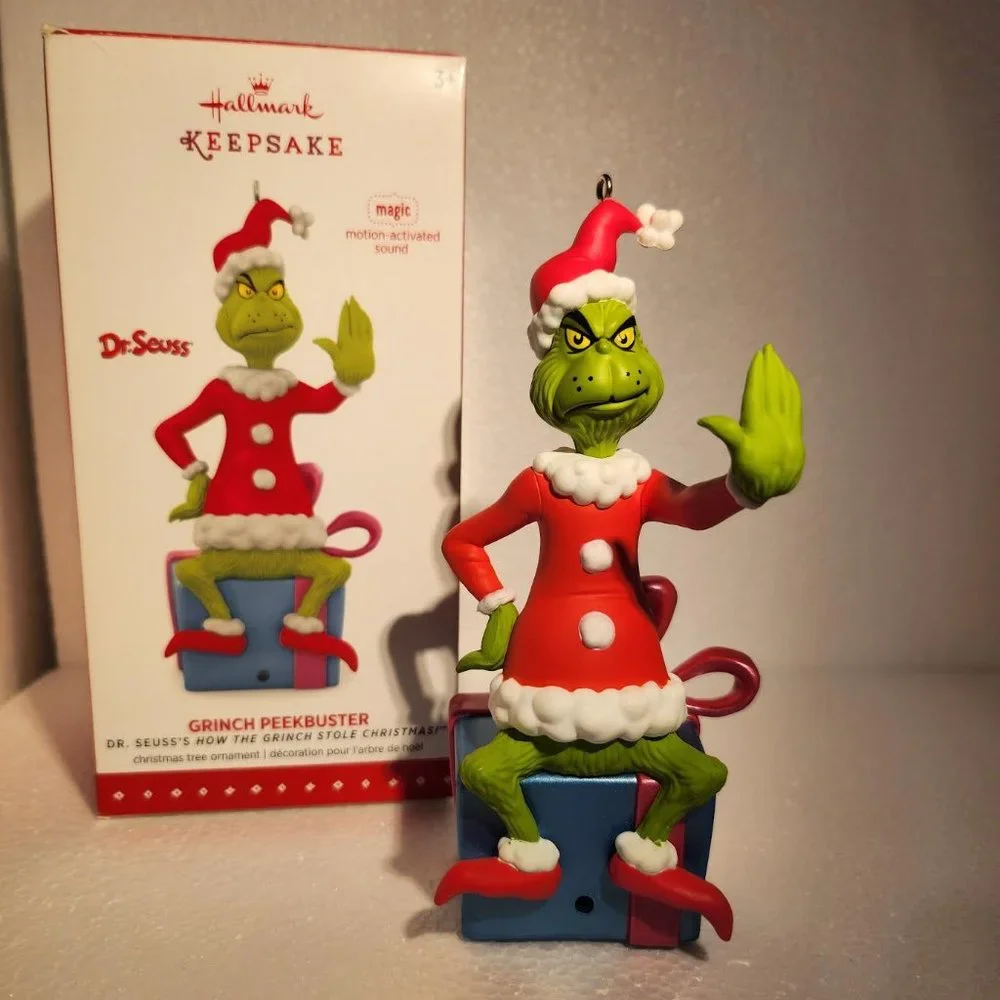 Hallmark Keepsake 2015 Grinch Peekbuster Magic motion-activated sound ornament - Picture 1 of 8